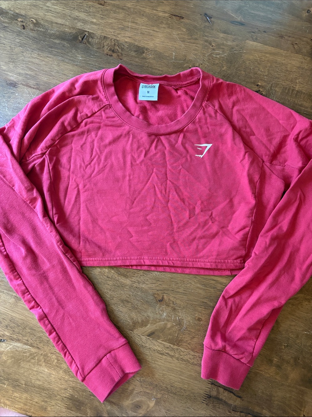 Gymshark Red Cropped Long-Sleeve Crew